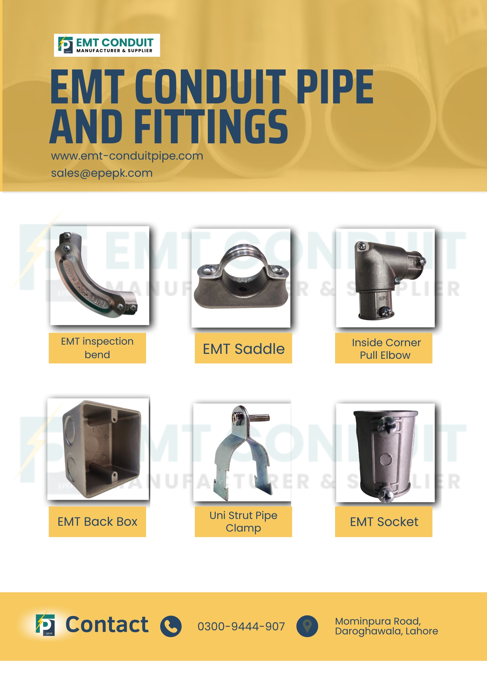 EMT Conduit Fittings Pakistan