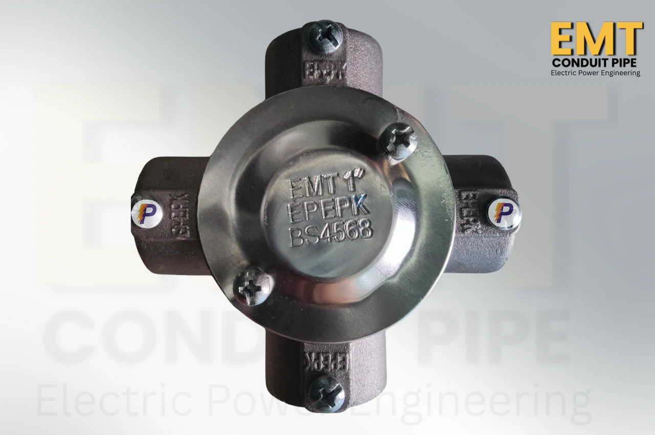 Four way emt conduit junction box